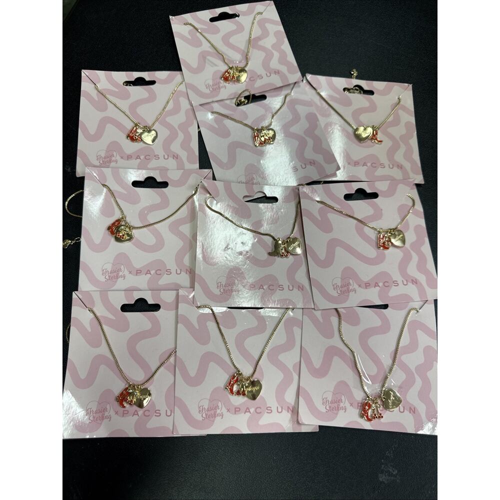 Frasier Sterling By PAC Sun 10PCS Wholesale Necklaces. Heart/cherries/boot